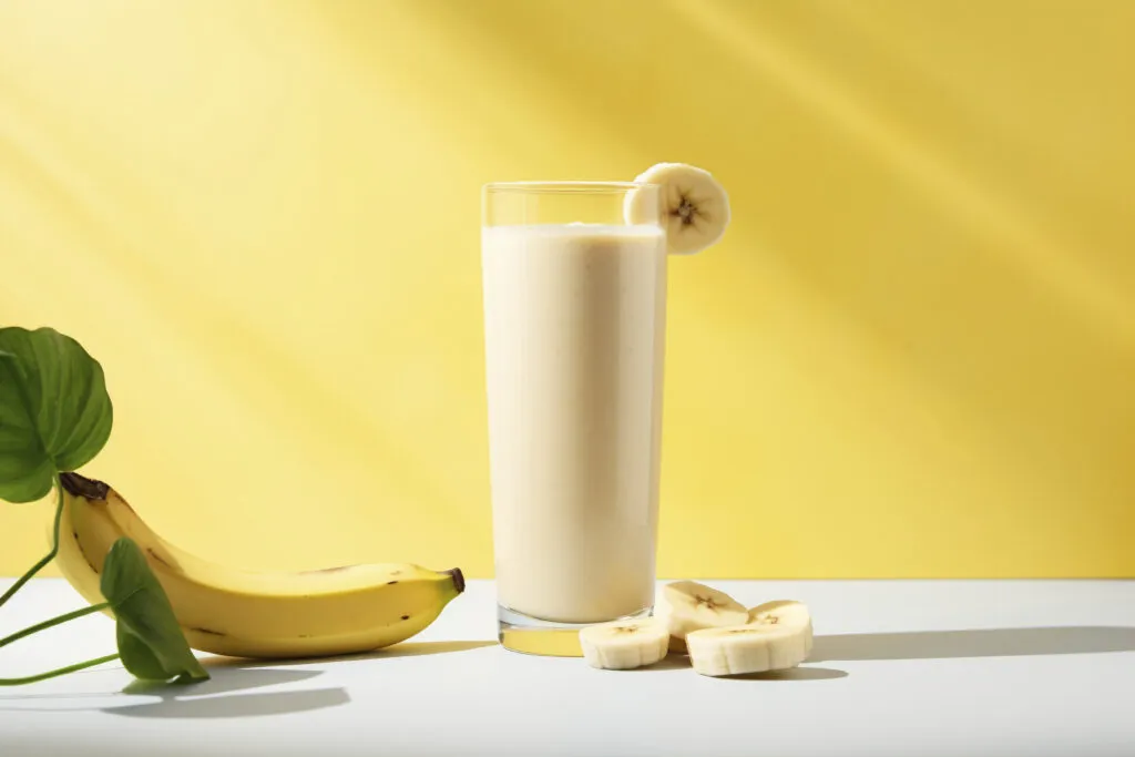 close up banana shake