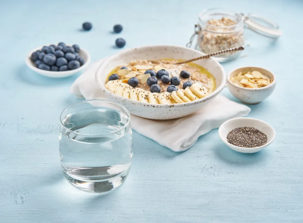 high angle view breakfast served table