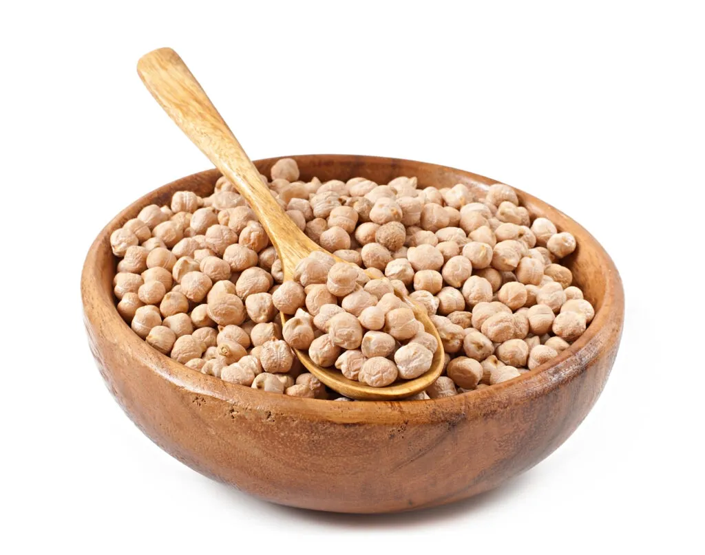 chick pea wooden bowl wooden surface