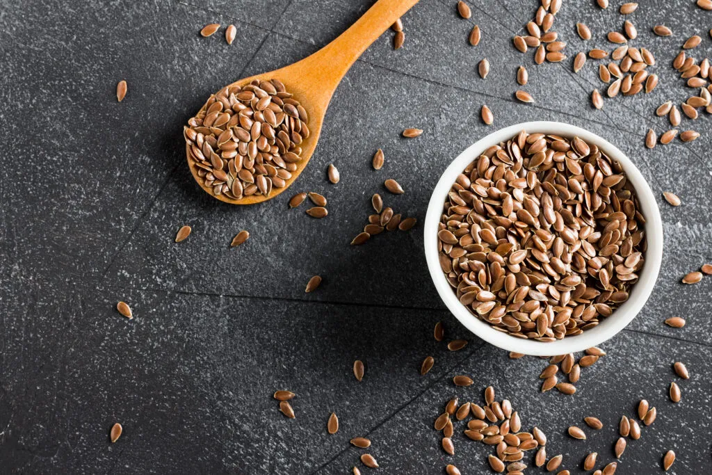 flax seeds linseed superfood healthy organic food concept